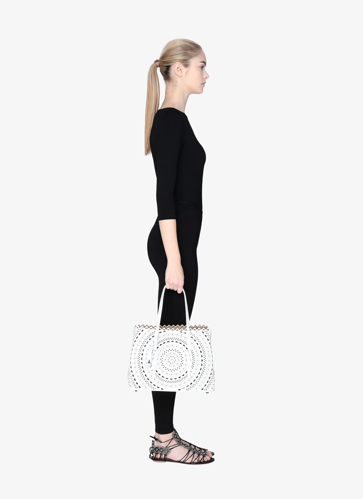 Medium Mina Tote ALAÏA WHITE MEDIUM MINA TOTE